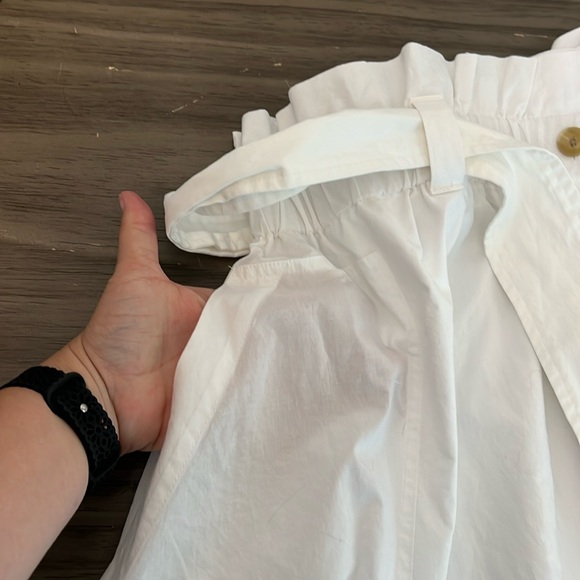 EVERLANE EASY BUTTON FRONT WHITE MIDI  SKIRT SIZE XL - Picture 8 of 16